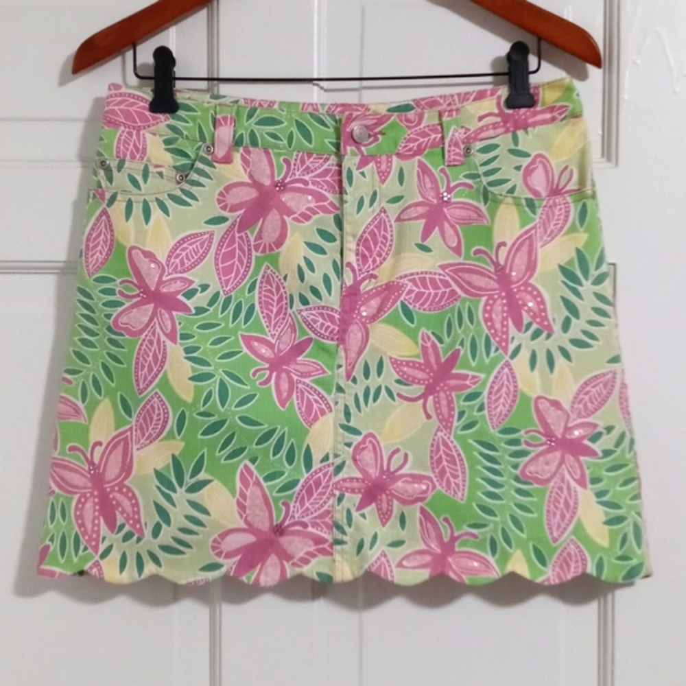 🦋RARE/VTG Lilly Pulitzer🦋 - Lane Sparkle Stretch Denim Skirt